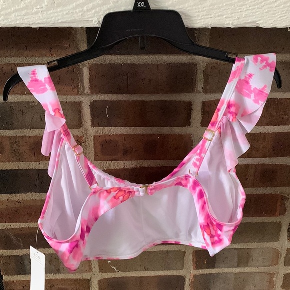NWT Womens Plus Size, Breaking Waves, 2 Piece Swimsuit, 3X, Pink, High Waisted - Picture 3 of 11